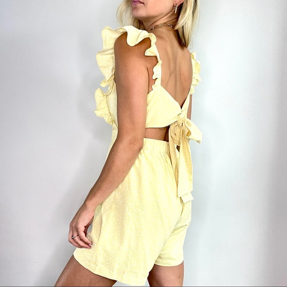 yellow ruffle romper